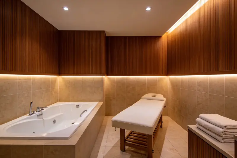 示意圖：按摩房（AI 生成，非 Zen Massage Bangkok 實景）