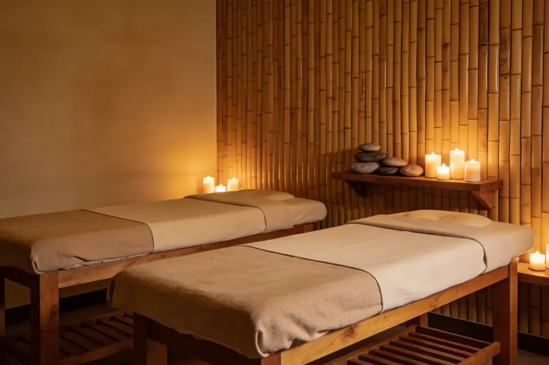 示意圖:雙人按摩房(AI 生成,非 Nuru Massage 實景)