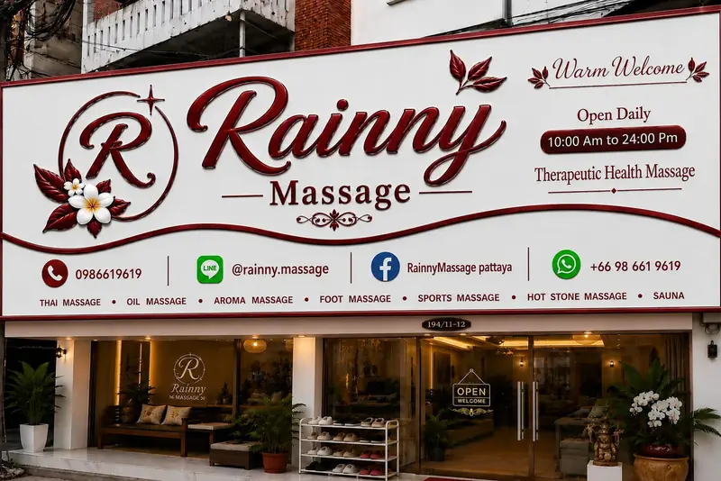 Rainny Massage Pattaya 店門口外觀(步行街)